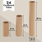 24 Brown Empty Paper Towel Rolls, 3 Size Cardboard Tubes for Crafts, DIY Art Projects (4, 6, and 10 Inches)